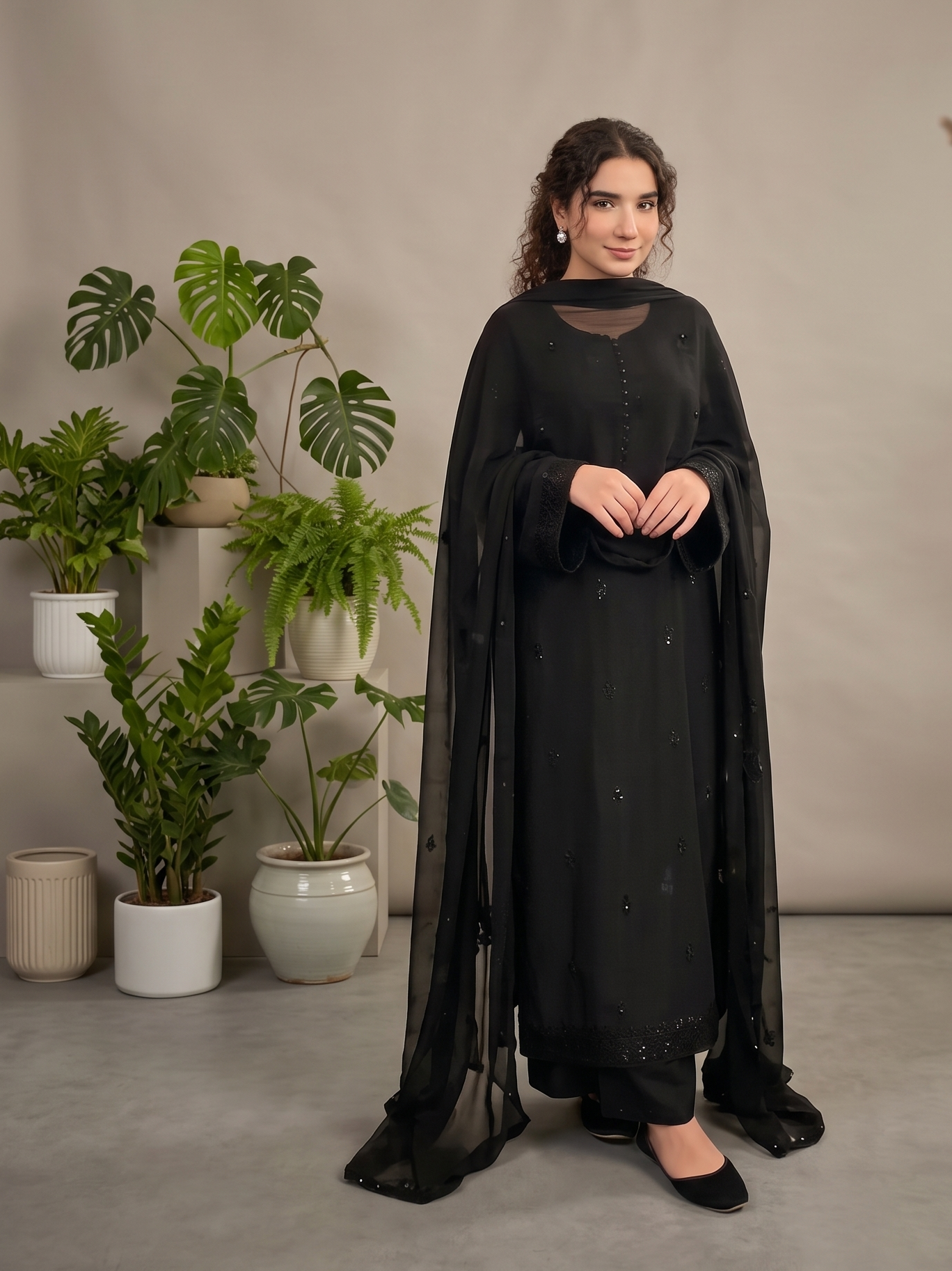 Black-Noor – 3 Piece Suit (Lawn + Chiffion Duptta)