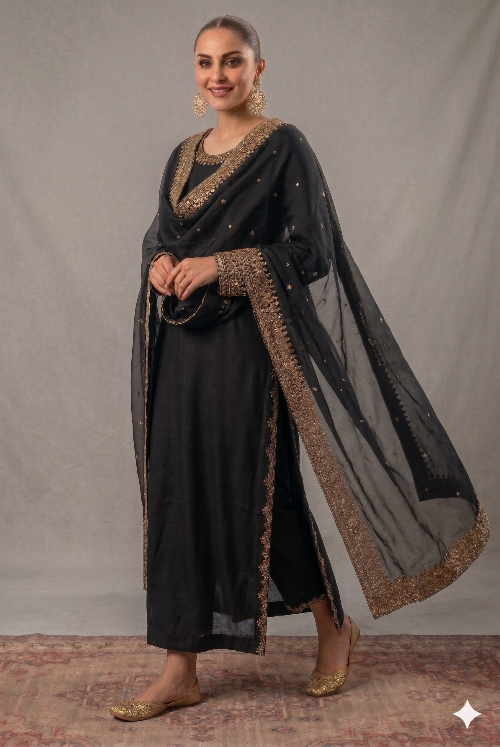 Shah Noir – 3 Piece Suit (Lawn with Chiffion Duptta )