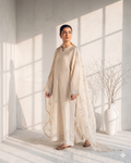 White-Noor – 3 Piece Suit (Lawn + Chiffion Duptta)