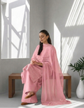 Pinkish – 3 Piece Suit (Lawn + Chiffion Duptta)