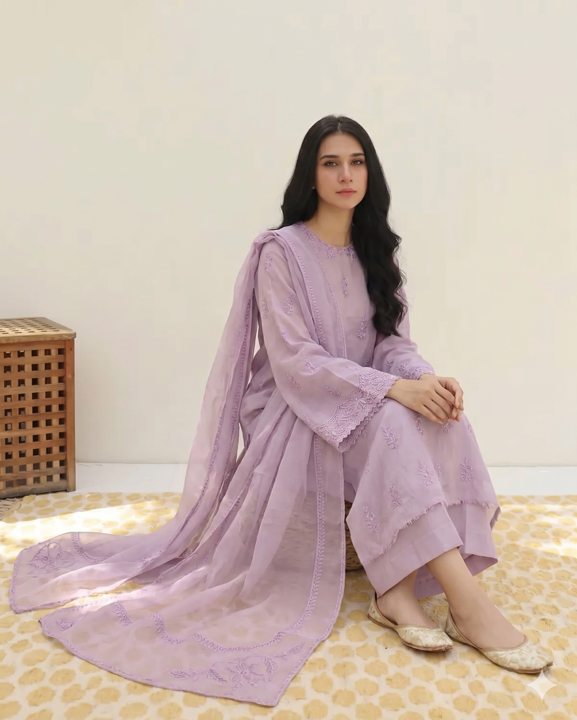 Lalic  – 3 Piece Suit (Lawn with Chiffion Duptta )